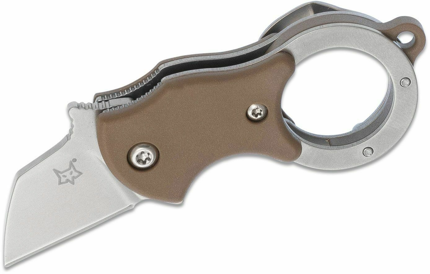 E-shop FOX knives FX-536 CB MINI-TA Coyote Brown malý vreckový nôž - karambit 2,5 cm, Bead Blas, hnedá, FRN
