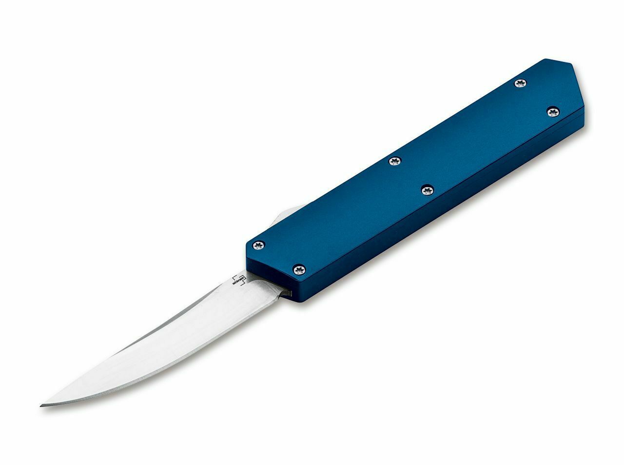 E-shop Böker Plus 06EX550 Kwaiken OTF Blue automatický nôž 8,1 cm, modrá, hliník, puzdro