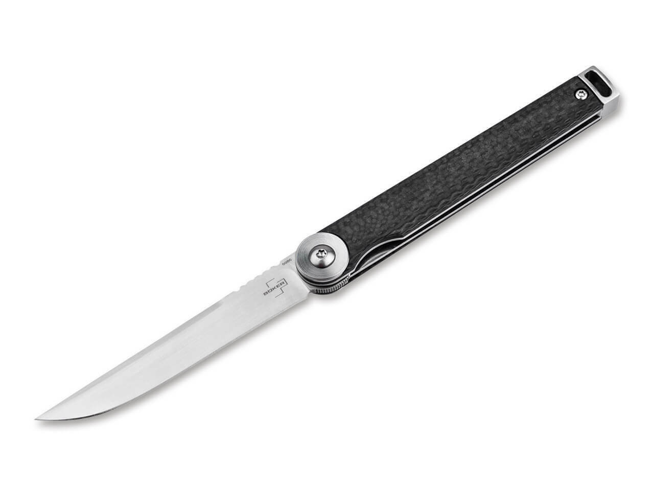 E-shop Böker Plus 01BO383 KAIZEN CARBON FIBER vreckový nôž 7,5 cm, uhlíkové vlákno, spona