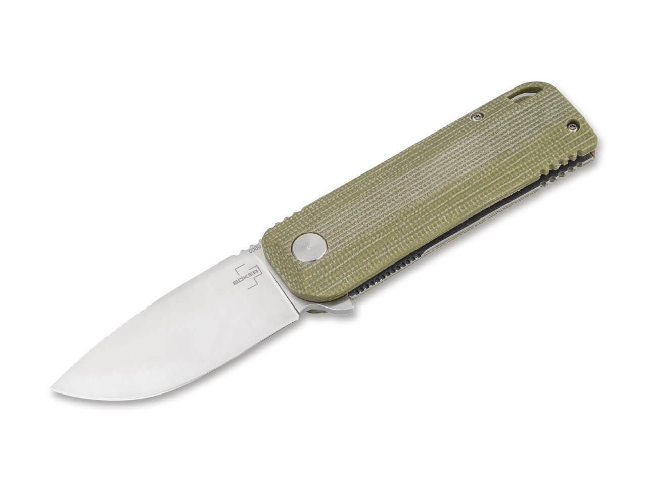 E-shop Böker Plus 01BO386 Baba Yaga vreckový nôž 7 cm, zelená, Micarta, spona, nylonové puzdro