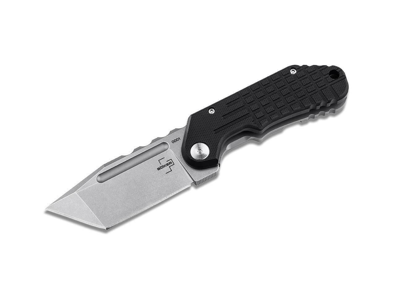 E-shop Böker Plus 01BO549 DAVLIN TANTO vreckový nôž 7,1 cm, Stonewash, čierna, G10, spona, nylonové puzdro