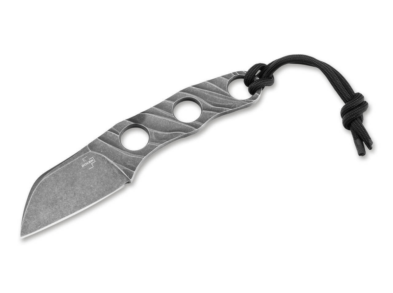 E-shop Böker Plus 02BO069 Kazhan nôž na krk 5,7 cm, Stonewash, oceľ, puzdro Kydex, retiazka