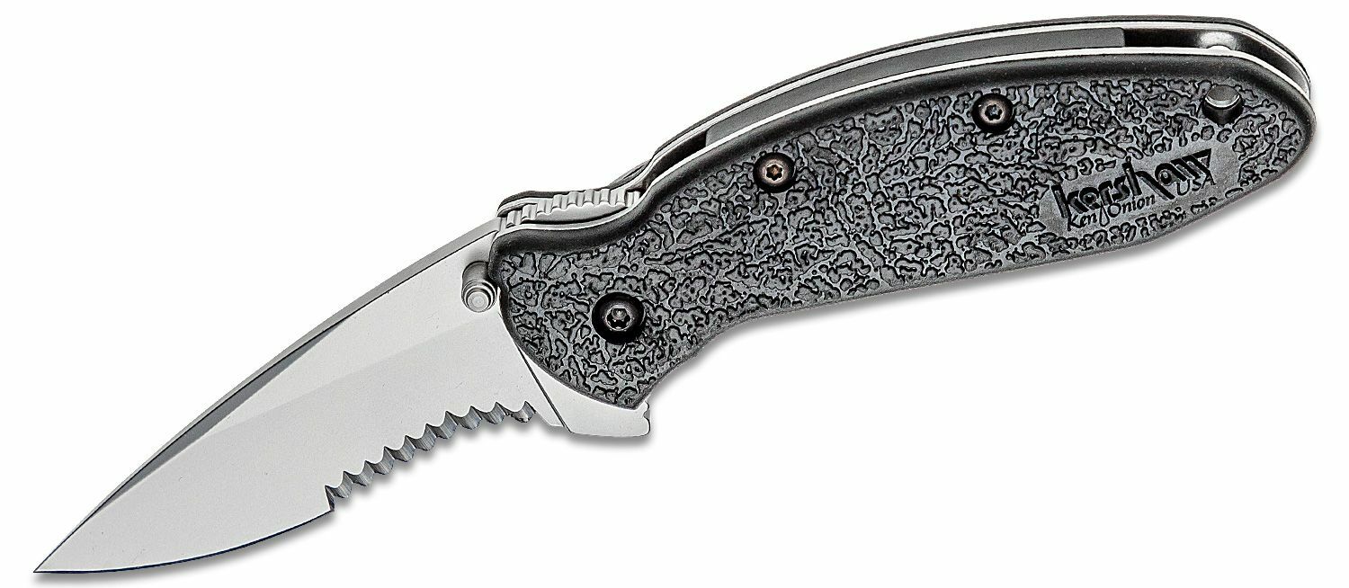 E-shop Kershaw 1620ST SCALLION HALF-SERRATED vreckový nôž s asistenciou 6 cm, čierna, GFN