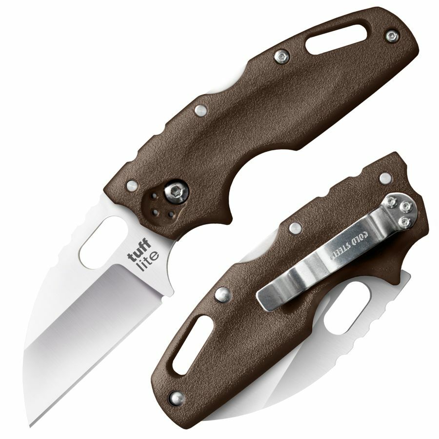 E-shop Cold Steel 20LTF Tuff Lite Plain Dark Earth vreckový nôž 6,4 cm, Satin, hnedá, Griv-Ex termoplast