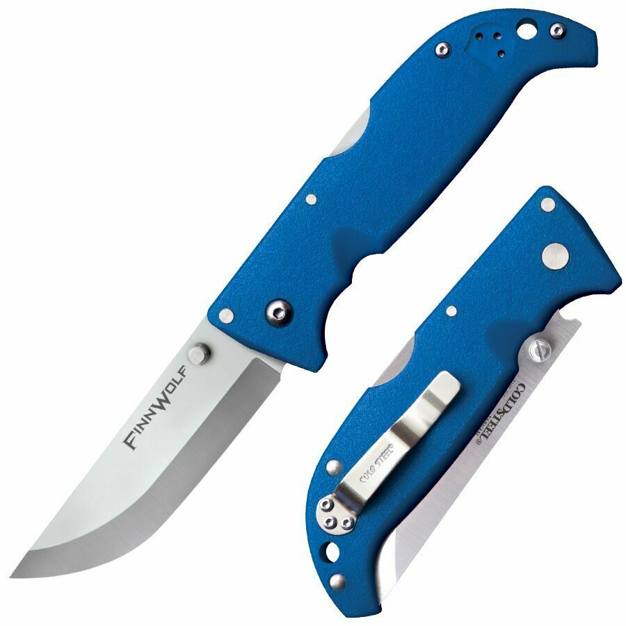E-shop Cold Steel 20NPG Finn Wolf Blue vreckový outdoorový nôž 8,9 cm, Satin, modrá, Griv-Ex