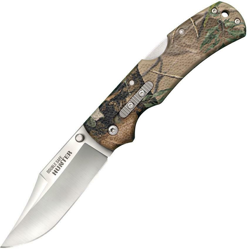 E-shop Cold Steel 23JE Double Safe Hunter Camouflage lovecký vreckový nôž 8,9 cm, maskovacia, GFN