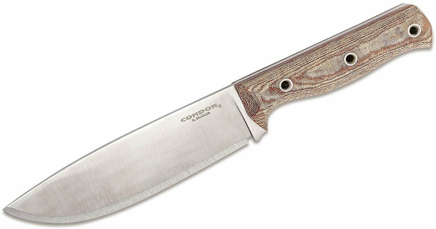 E-shop Condor CTK2814-6.5HC LOW DRAG outdoorový nôž 16,7 cm, Satin, hnedá, Micarta, kožené puzdro