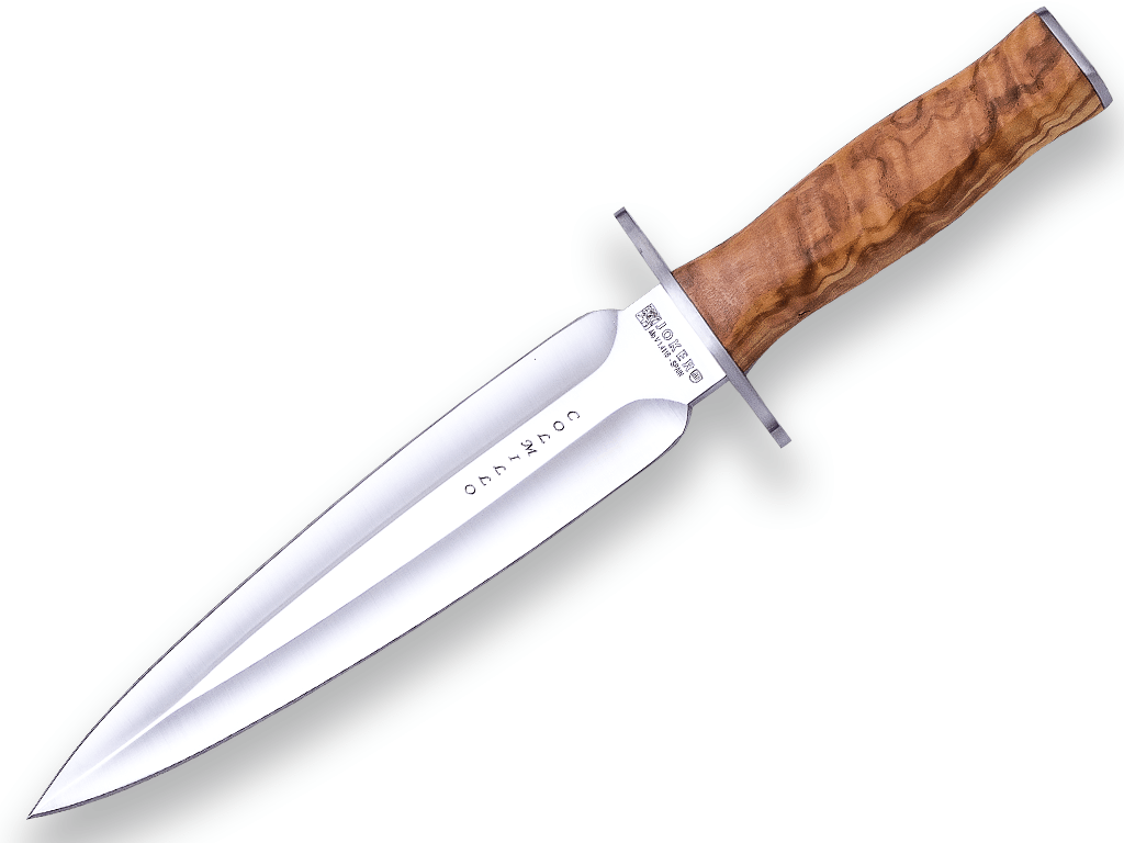 JOKER CO108 Colmillo lovecký nôž - dýka 21,5 cm, olivové drevo, kožené puzdro