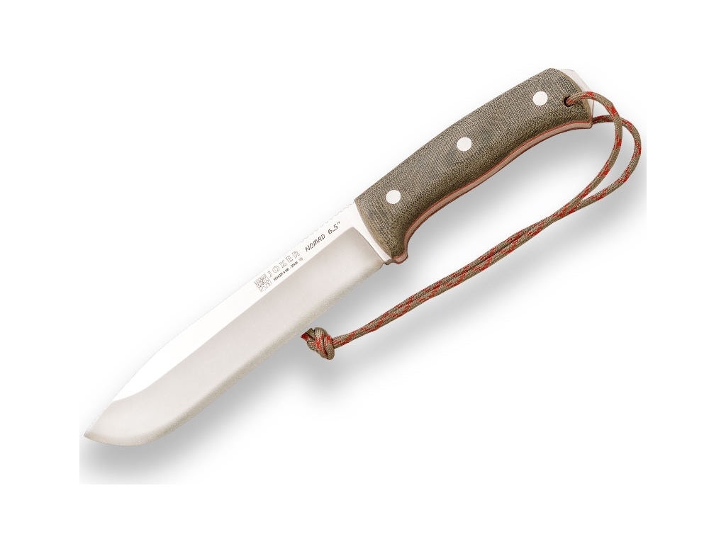 E-shop JOKER CV137 NOMAD outdoorový nôž 16,5 cm, Satin, čierna, Micarta, kožené puzdro