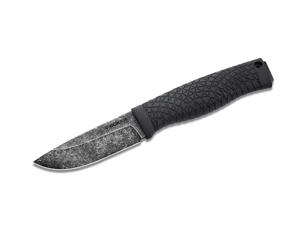 E-shop Böker Manufaktur Solingen 121505 BRONCO MINI BLACK vonkajší nôž 8,9 cm, čierna, TPE, Kydex