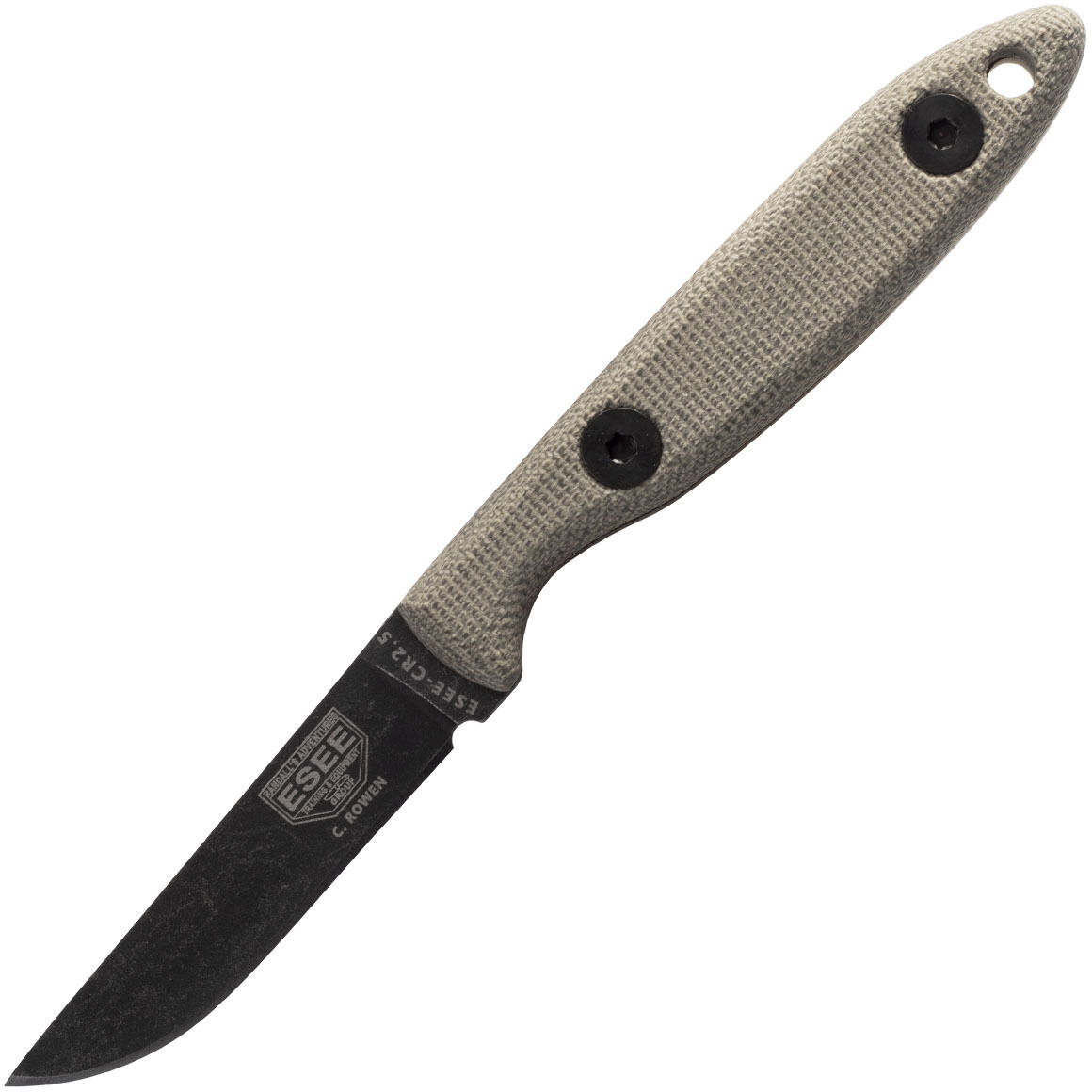 E-shop ESEE ESEE-CR2.5-BO CAMP-LORE nôž do prírody 6,3 cm, čierna, zelená, Micarta, kožené puzdro