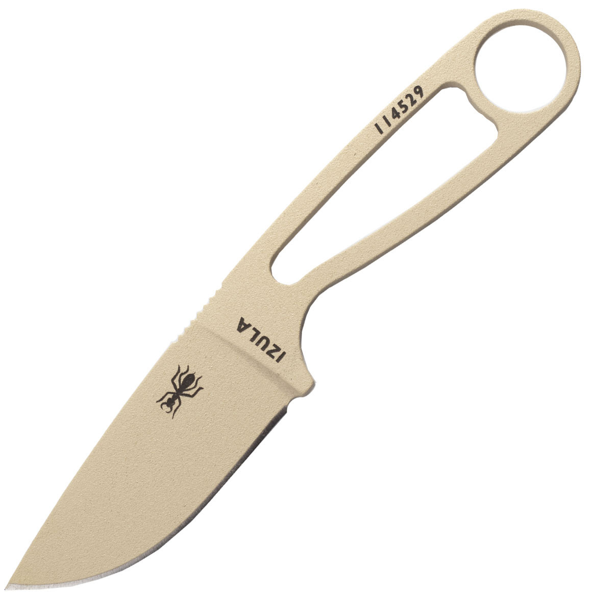 E-shop ESEE IZULA-DT-KIT Izula pevný nôž 7,3 cm, hnedá, čierne plastové puzdro, súprava na prežitie