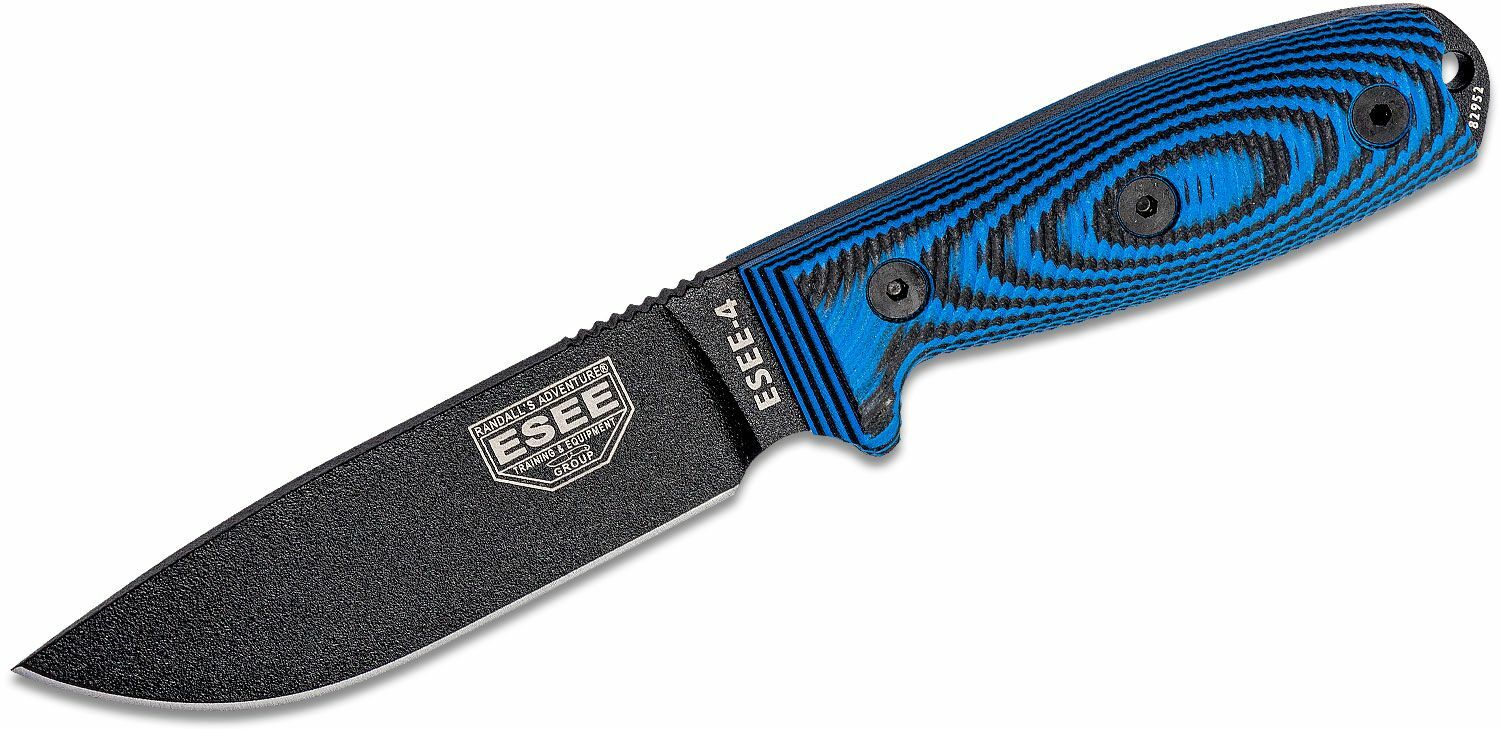 E-shop ESEE 4PB-008 ESEE 4 univerzálny nôž 11,4 cm, čierno-modrá, G10, puzdro