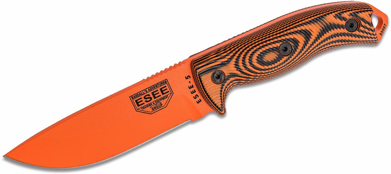 E-shop ESEE 5POR-006 ESEE 5 univerzálny nôž 13,3 cm, celooranžový, G10, puzdro kydex