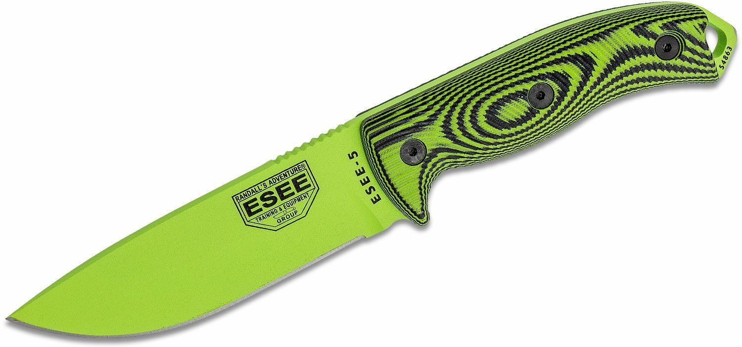 E-shop ESEE 5PVG-007 ESEE 5 VENOM univerzálny nôž 13,3 cm, celozelený, G10, puzdro kydex