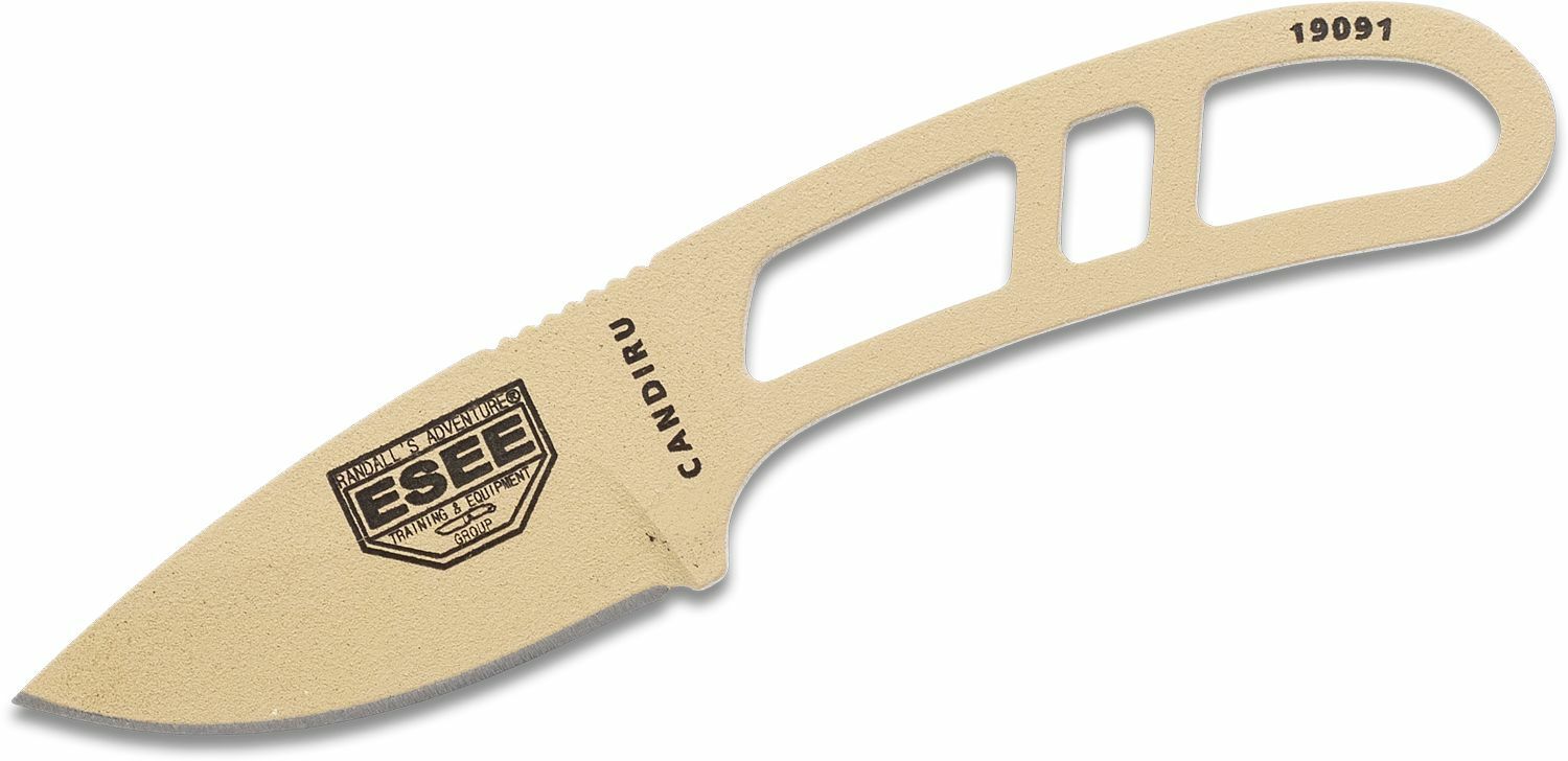 E-shop ESEE CAN-DT-E Desert Tan Candiru malý nôž na krk 5 cm, pieskovo hnedá, puzdro