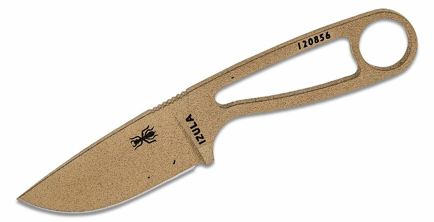 E-shop ESEE IZULA-DE-KIT Dark Earth nôž na krk 7,3 cm, uhlíková oceľ, hnedá, puzdro, súprava na prežitie