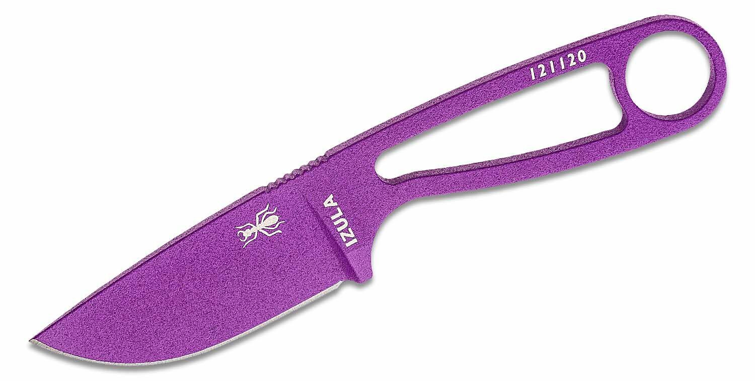E-shop ESEE IZULA-PURP nôž na krk 7,3 cm, fialová, uhlíková oceľ, biele plastové puzdro s pripnutím