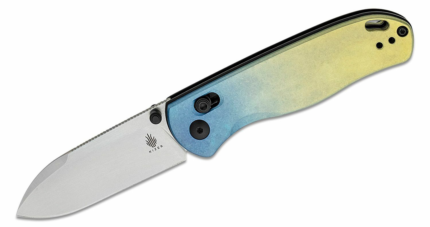E-shop Kizer Ki3619A3 Drop Bear vreckový nôž 7,6 cm, viacfarebný titán, spona