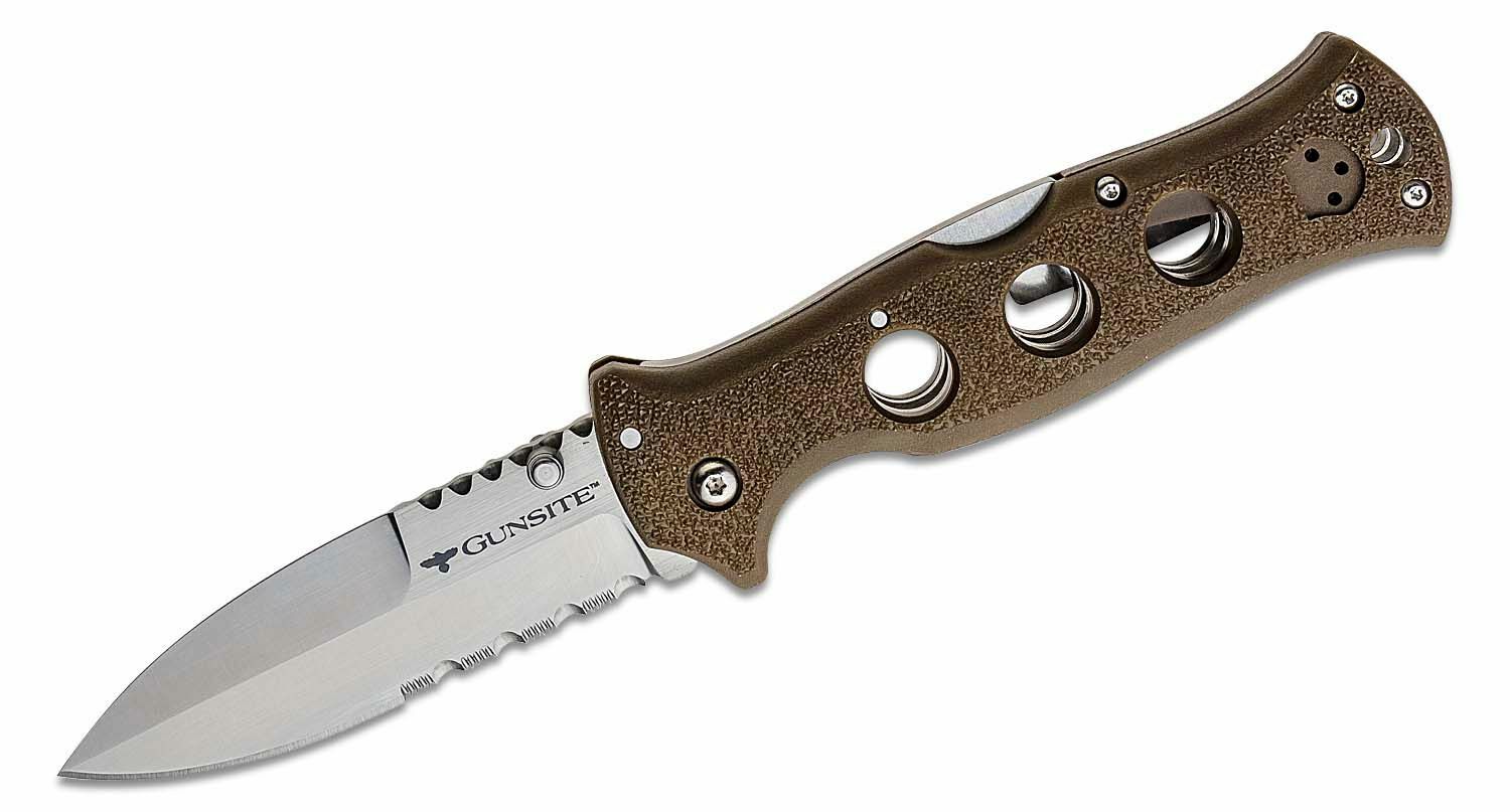 E-shop Cold Steel 10ABV3 Gunsite FDE vreckový nôž 10 cm, hnedá,Griv-Ex