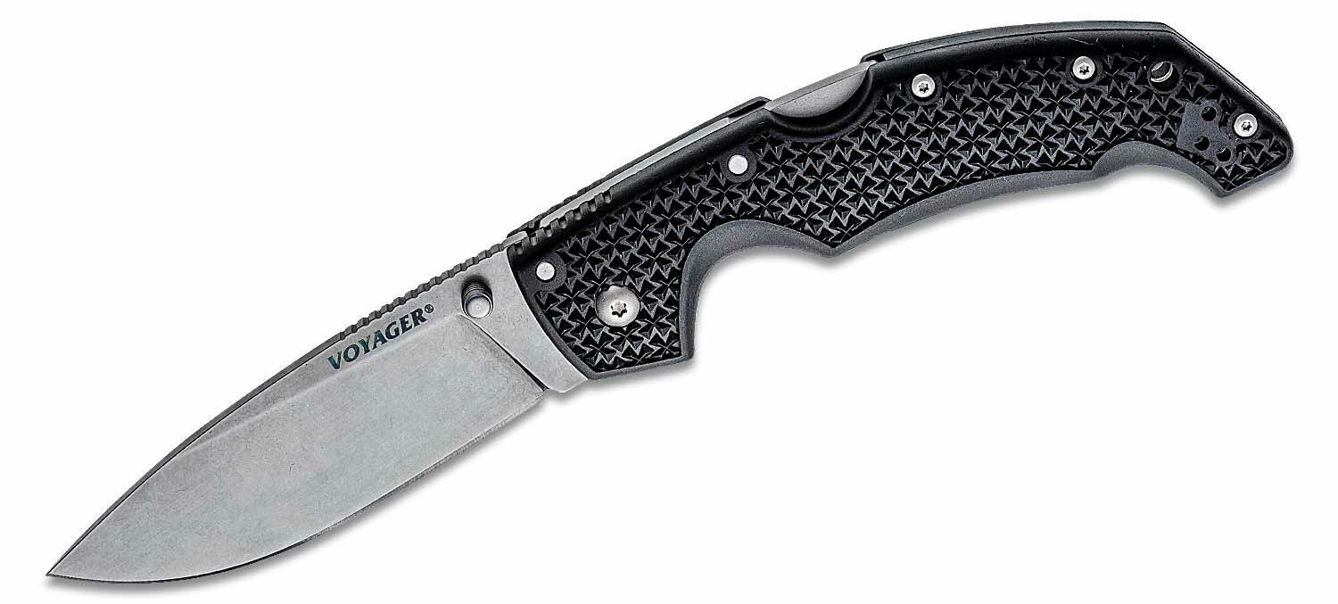 E-shop Cold Steel 29AB Large Drop Point Voyager lovecký vreckový nôž 10 cm, Stonewash, čierna, Griv-Ex