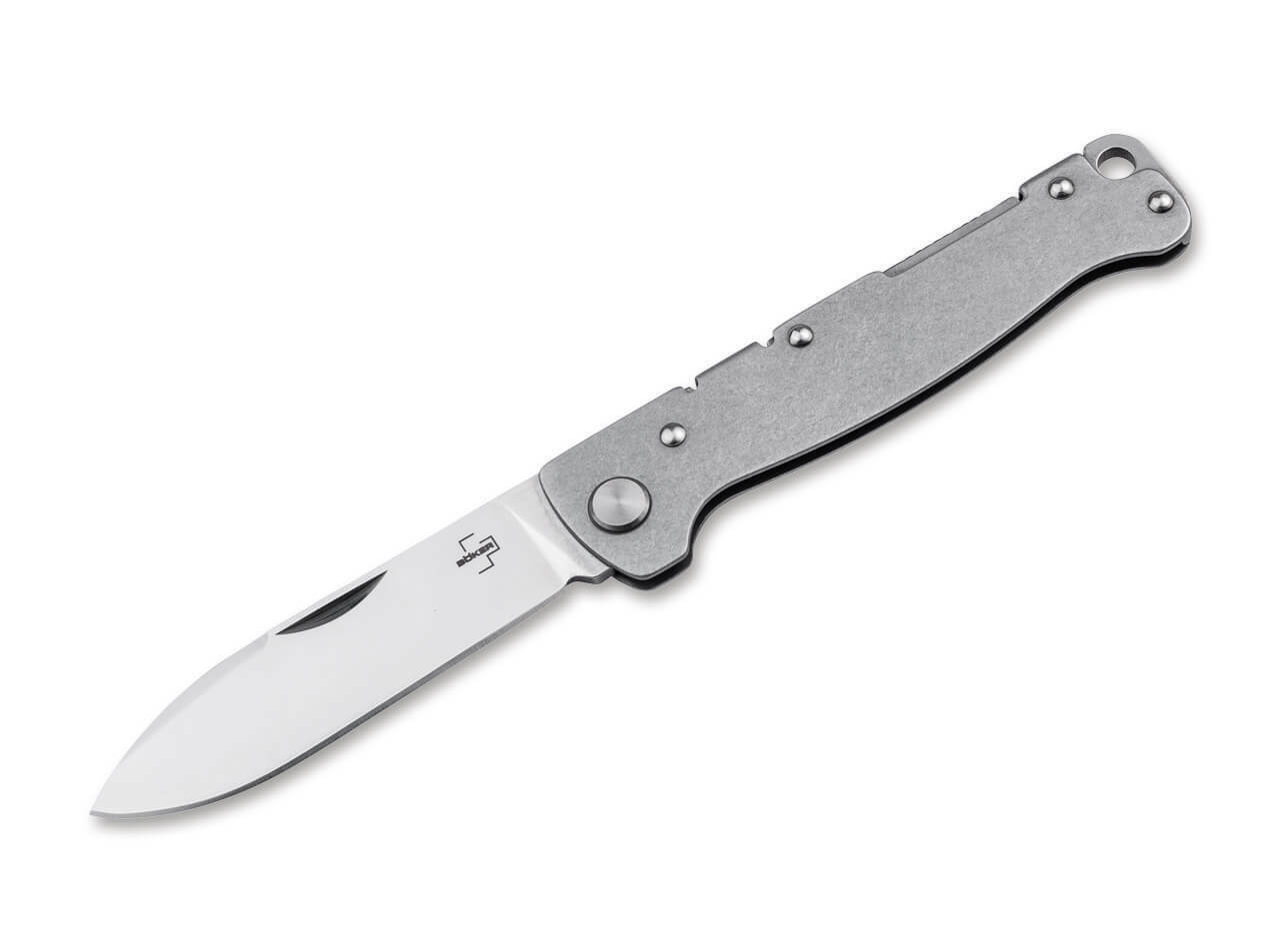 E-shop Böker Plus 01BO865 ATLAS DROP POINT vreckový nôž 7,1 cm, Satin, oceľ Stonewash