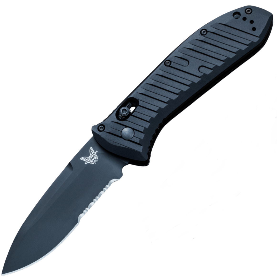 E-shop Benchmade 5700SBK PRESIDIO II automatický taktický nôž 9,5 cm, celočierna, hliník, puzdro Cordura