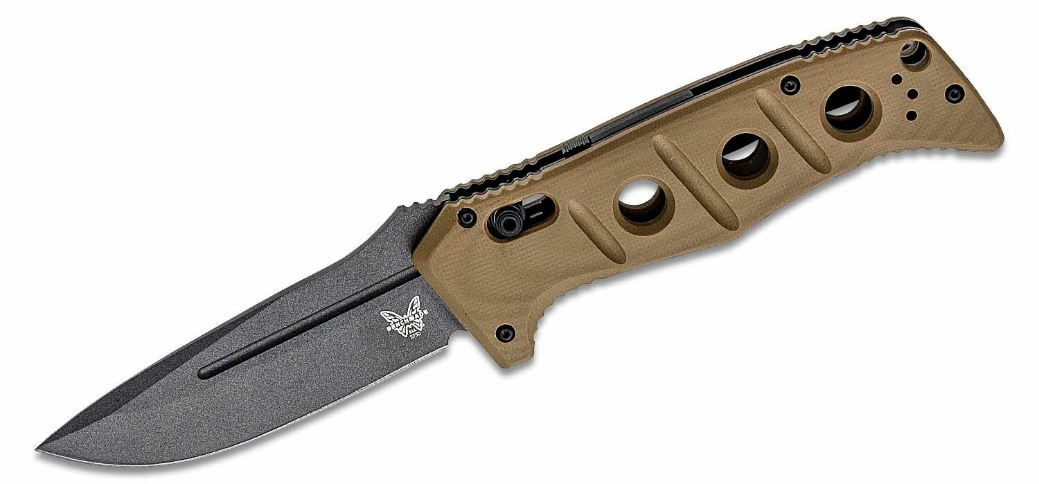 E-shop Benchmade 2750GY-3 Sibert Adams Auto Tungsten automatický taktický nôž 9,6cm, sivá, bledohnedá, G10