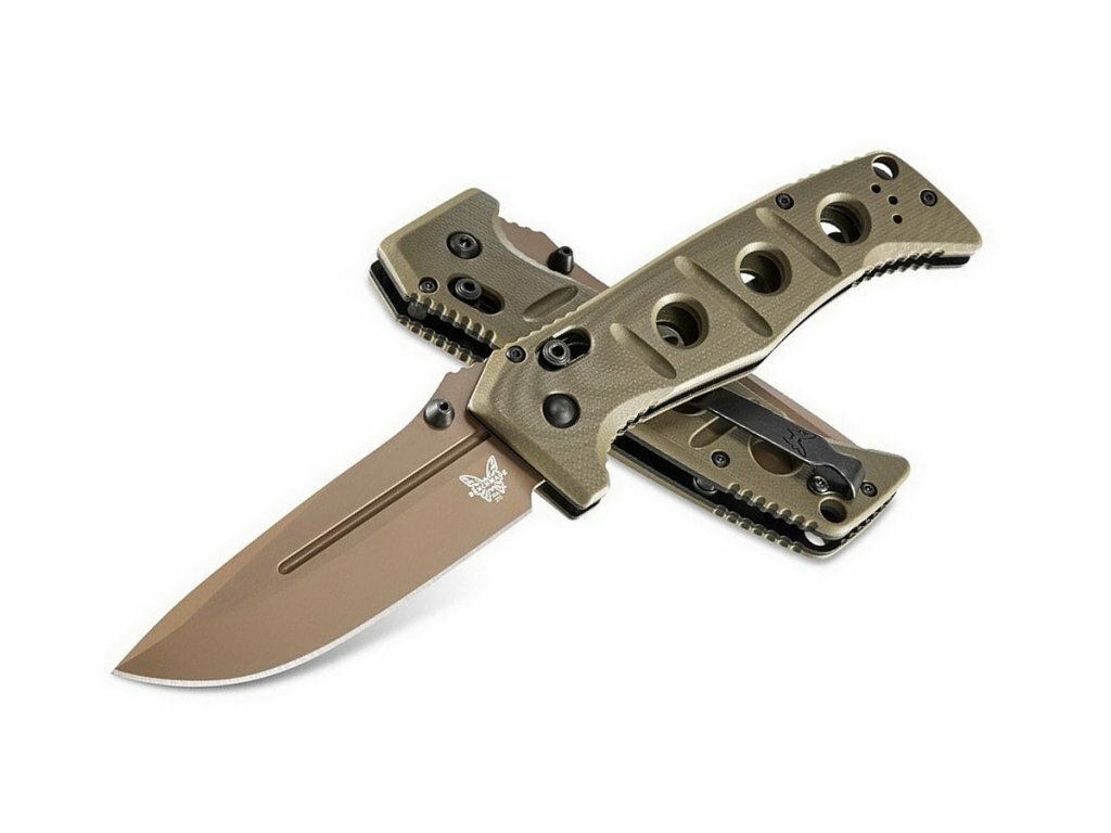 E-shop Benchmade 275FE-2 Sibert Adams Dark Earth taktický vreckový nôž 9,6 cm, tmavohnedá, zelená, G10