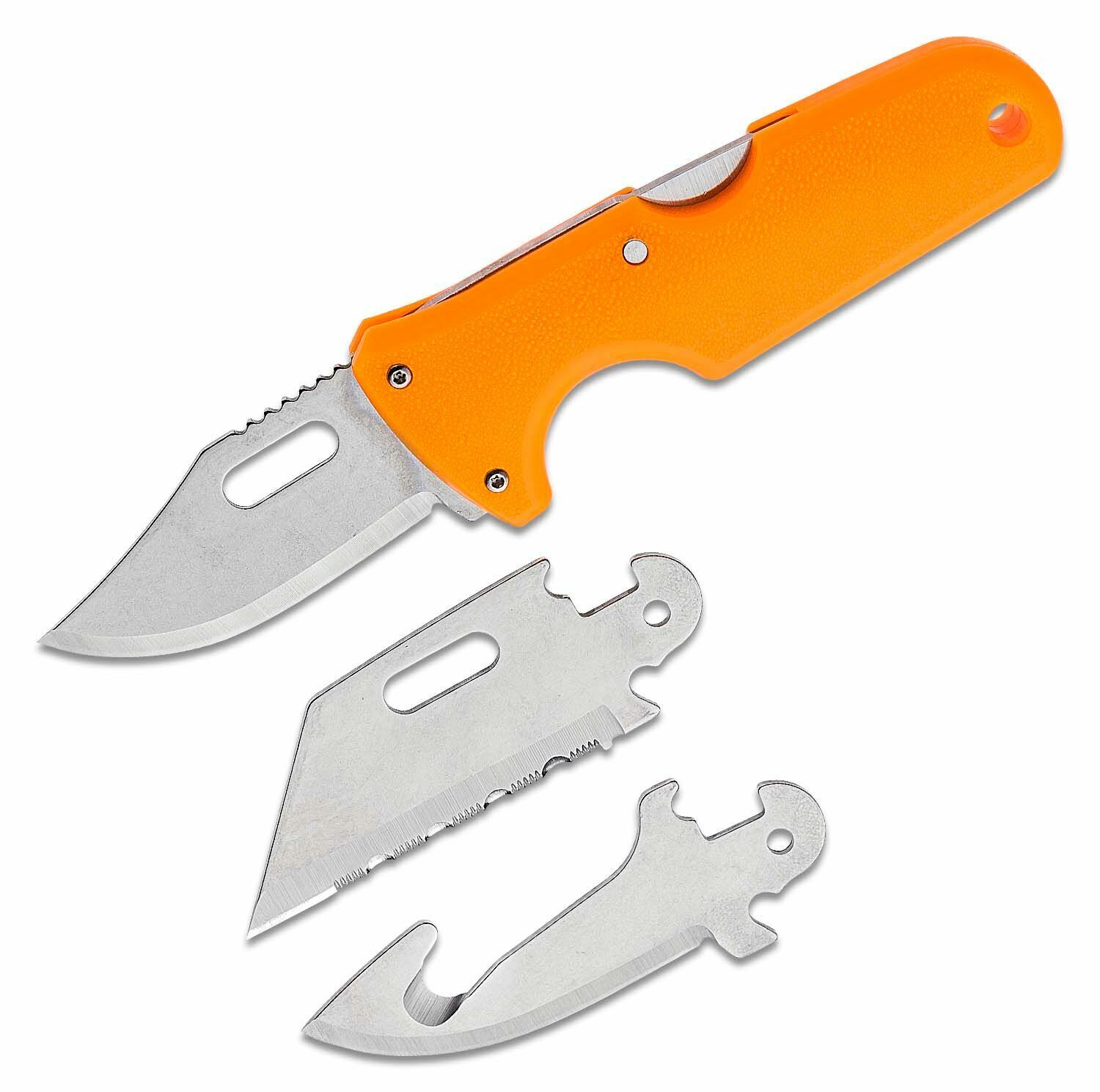 Cold Steel 40AL Click N Cut Hunter lovecký nôž 6,4 cm, oranžová, plast ABS, vymeniteľné čepele