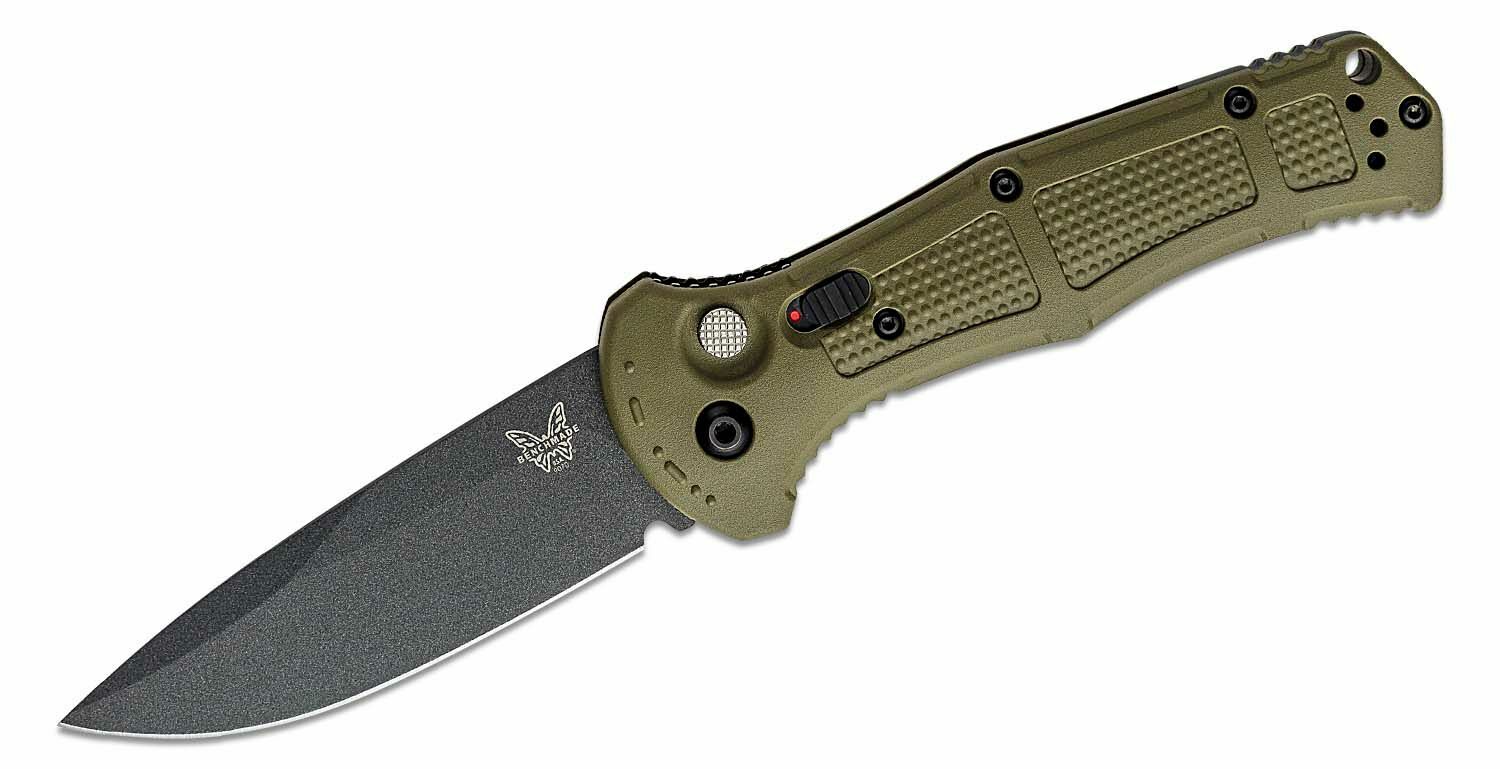 Benchmade 9070BK-1 CLAYMORE Ranger Green automatický taktický nôž 9 cm, čierna, zelená, Grivory