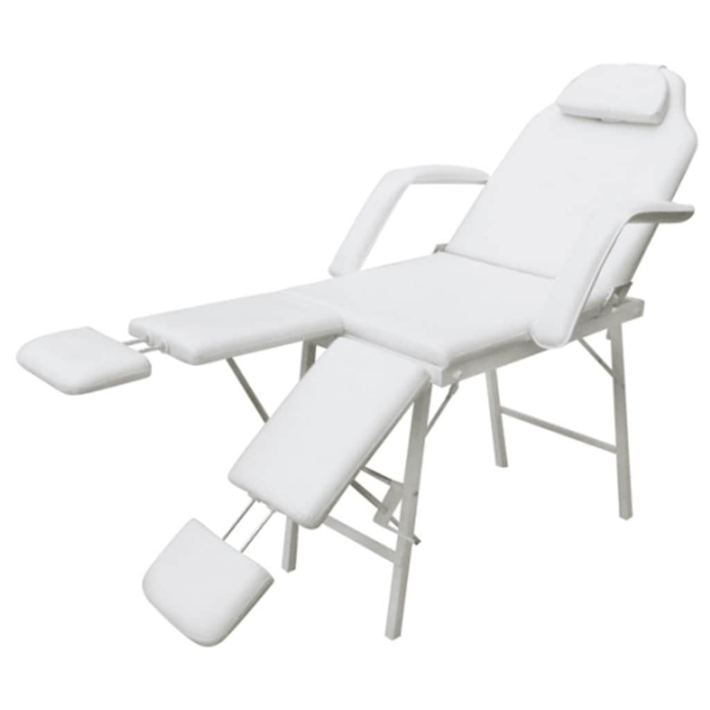 E-shop Multidom Prenosné kreslo na ošetrenie tváre, umelá koža, 185x78x76 cm, biele