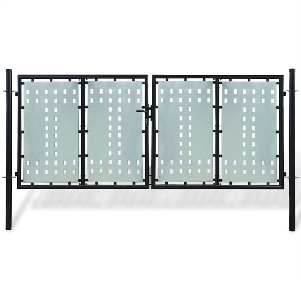E-shop Multidom Čierna jednokrídlová plotová bránka 300x125 cm