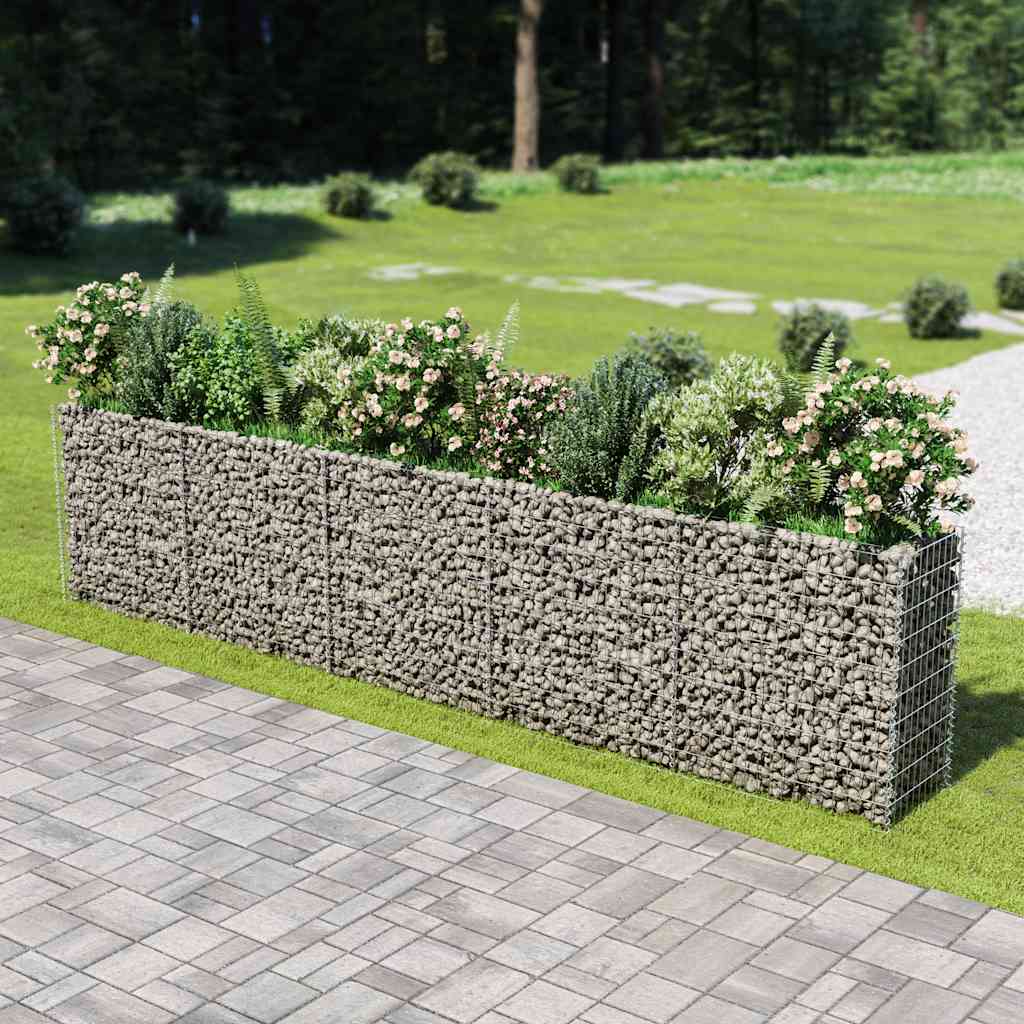 E-shop Multidom Gabiónový vyvýšený záhon, pozinkovaná oceľ 450x50x100 cm