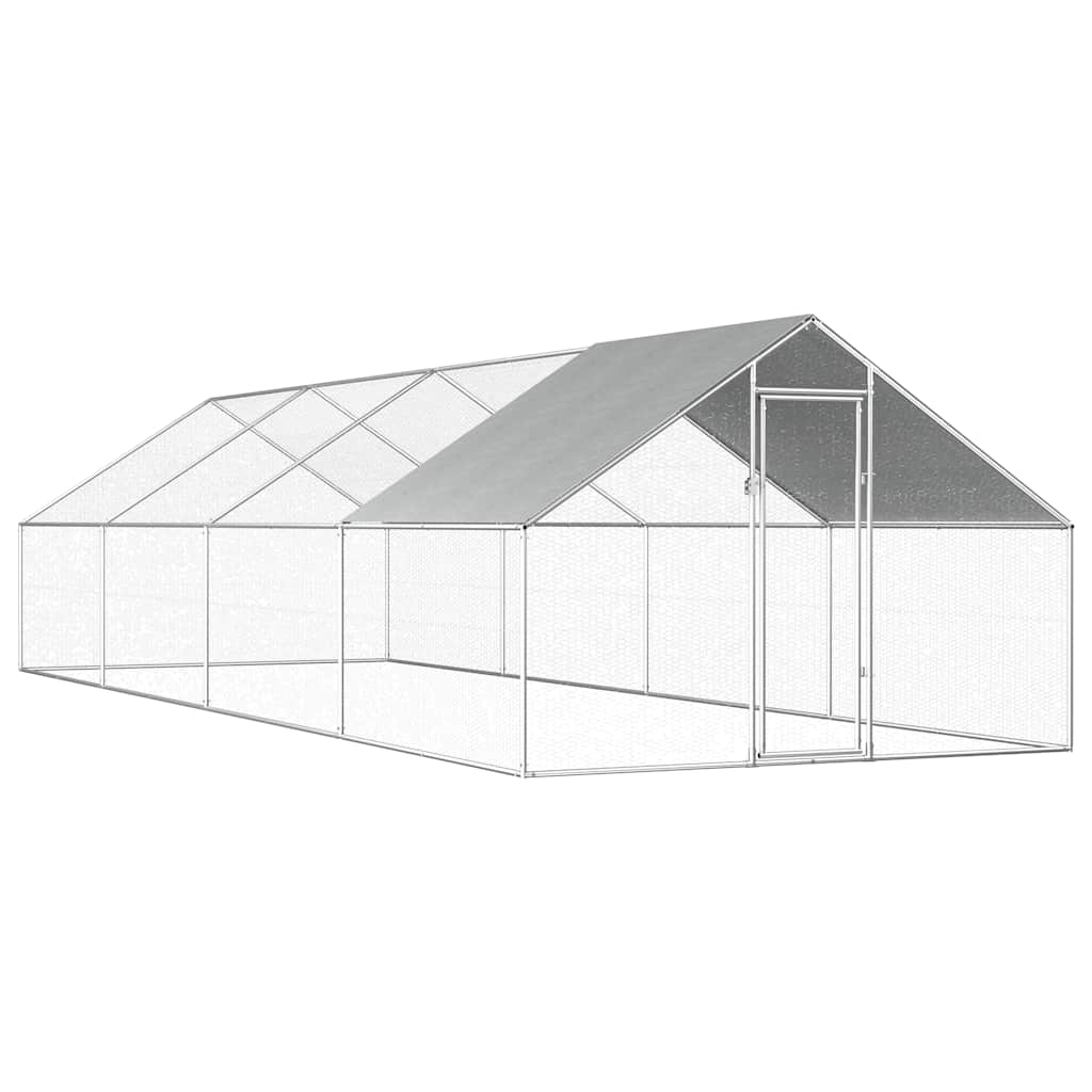 E-shop Multidom Vonkajšia klietka pre sliepky 2,75x8x1,92 m, pozinkovaná oceľ
