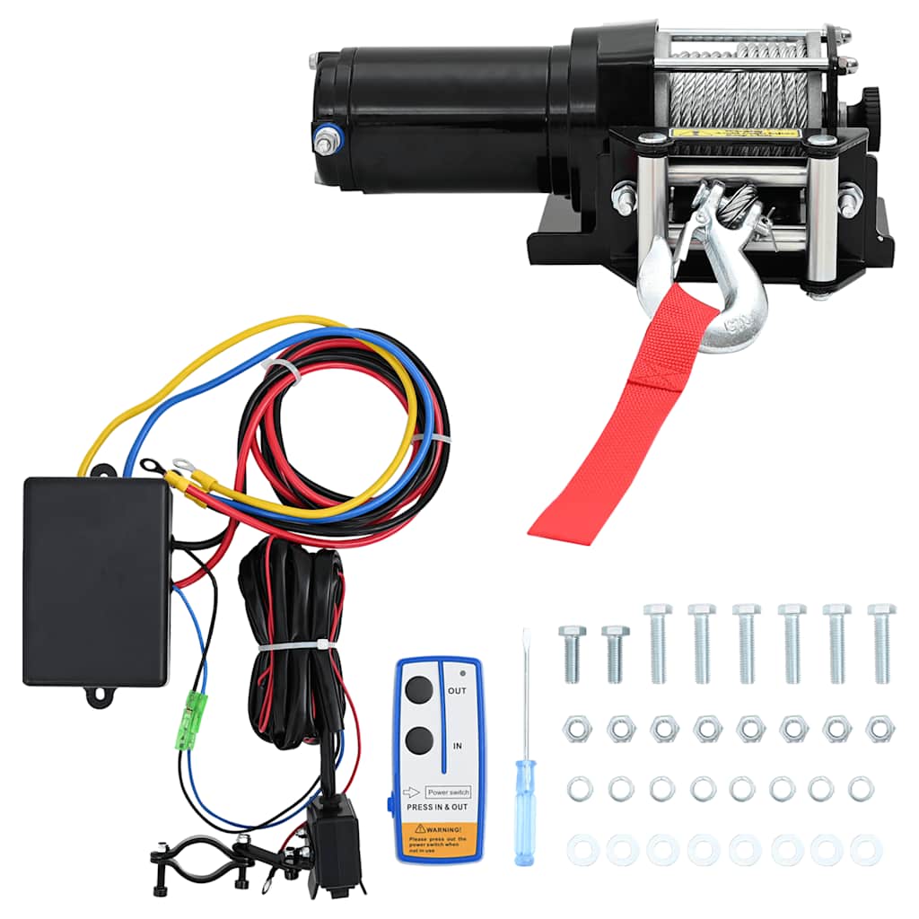 E-shop Multidom 12 V elektrický navijak 1360 kg s montážnou doskou a kladkou