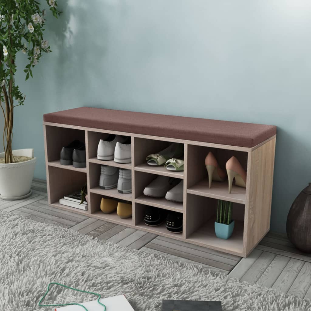 E-shop Multidom Lavička na uloženie topánok s 10 priehradkami farba dubu