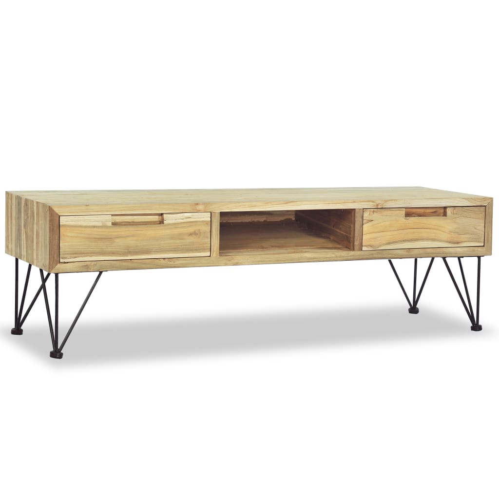 E-shop Multidom TV stolík, 120x35x35 cm, masívne teakové drevo