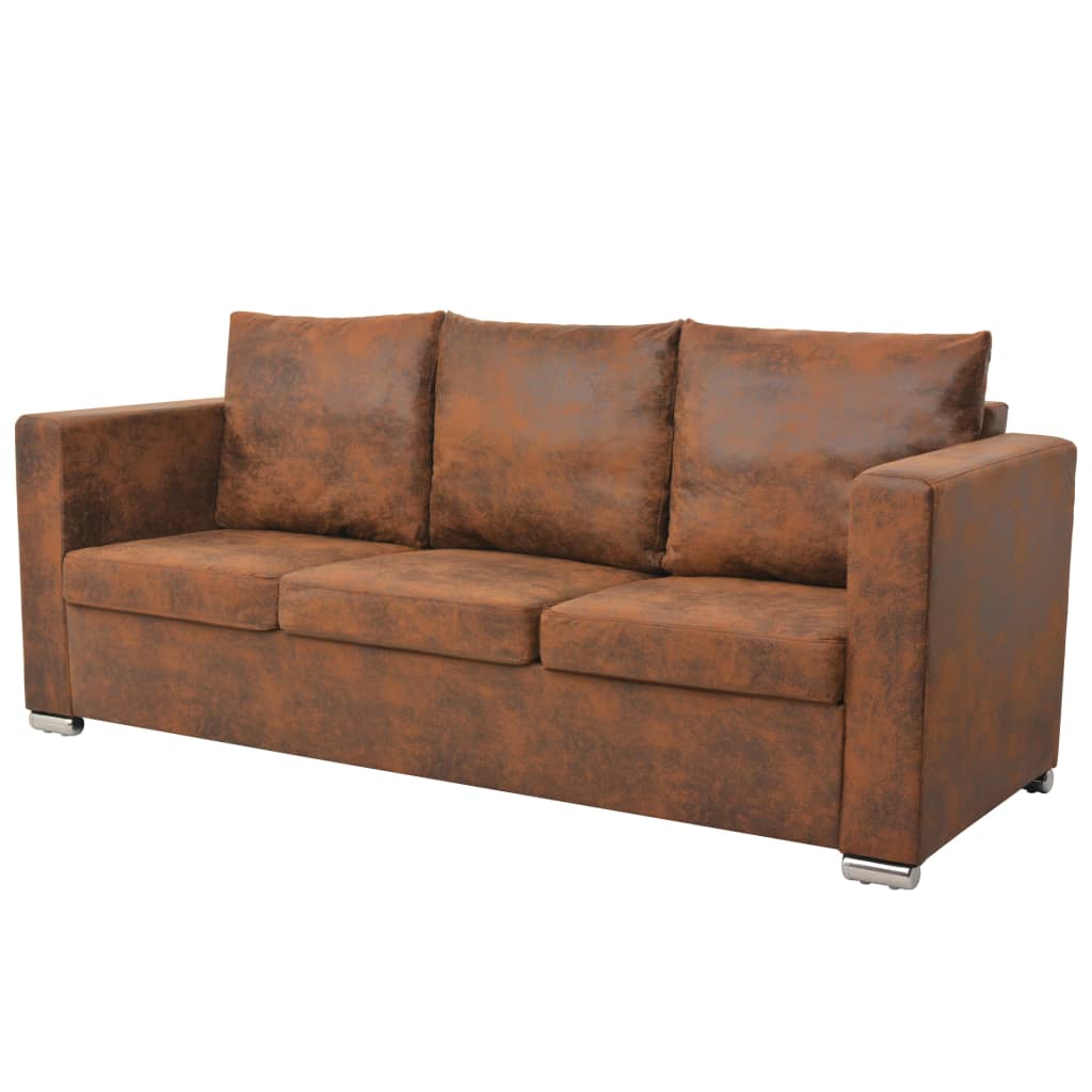 E-shop Multidom 3-miestna sedačka, 191x73x82 cm, umelá semišová koža