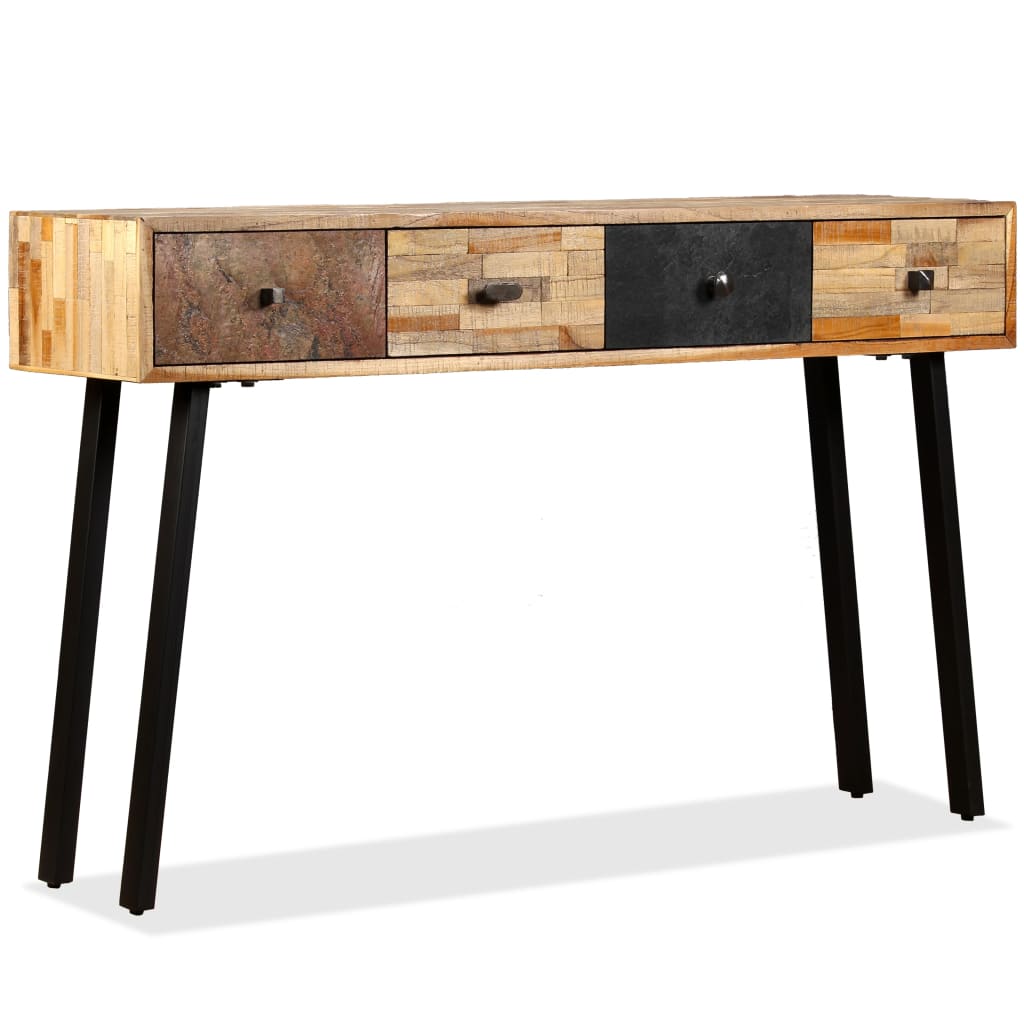 E-shop Multidom Prístavný stolík z recyklovaného teakového dreva, 120x30x76 cm