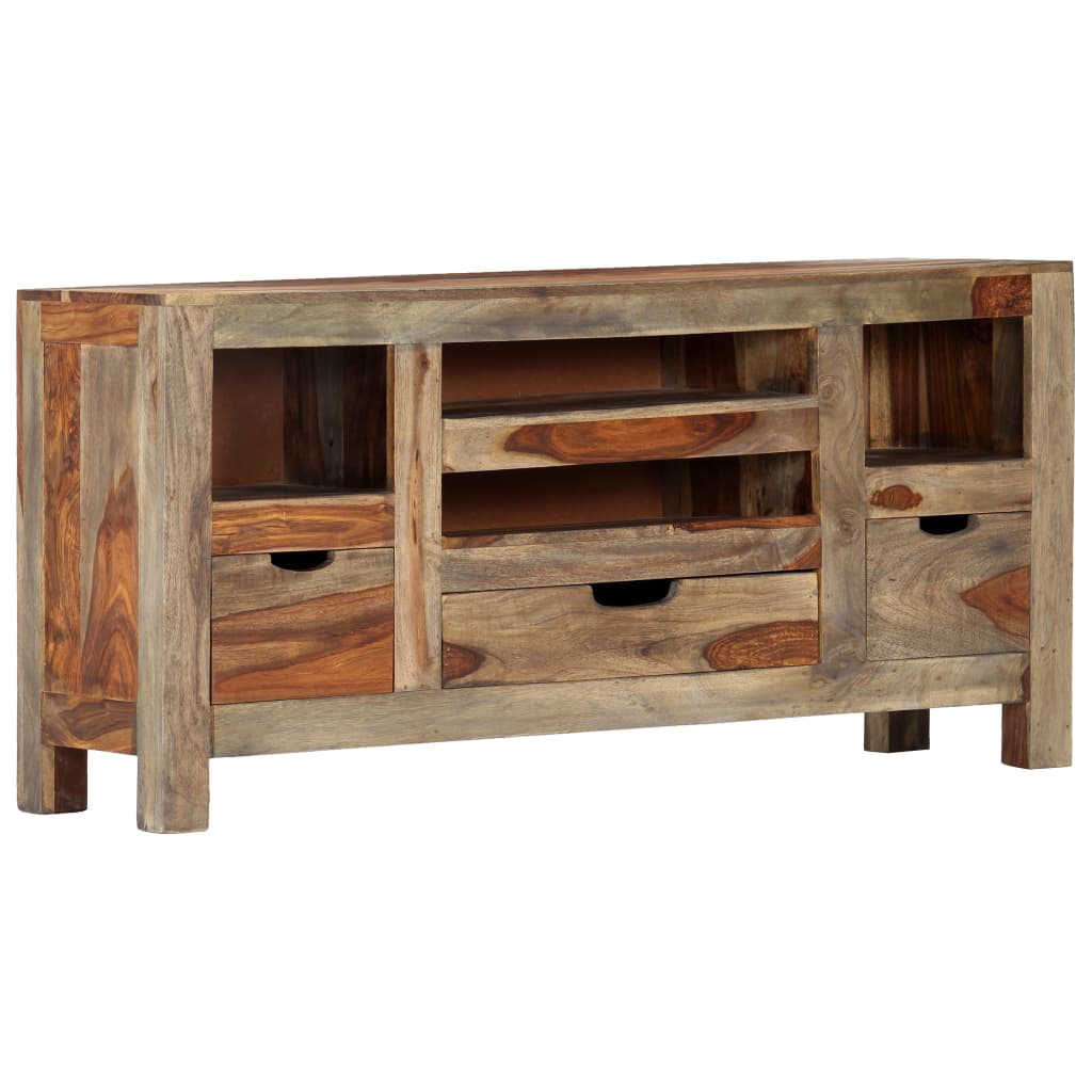 E-shop Multidom Komoda sivá 100x30x50 cm masívne akáciaové drevo
