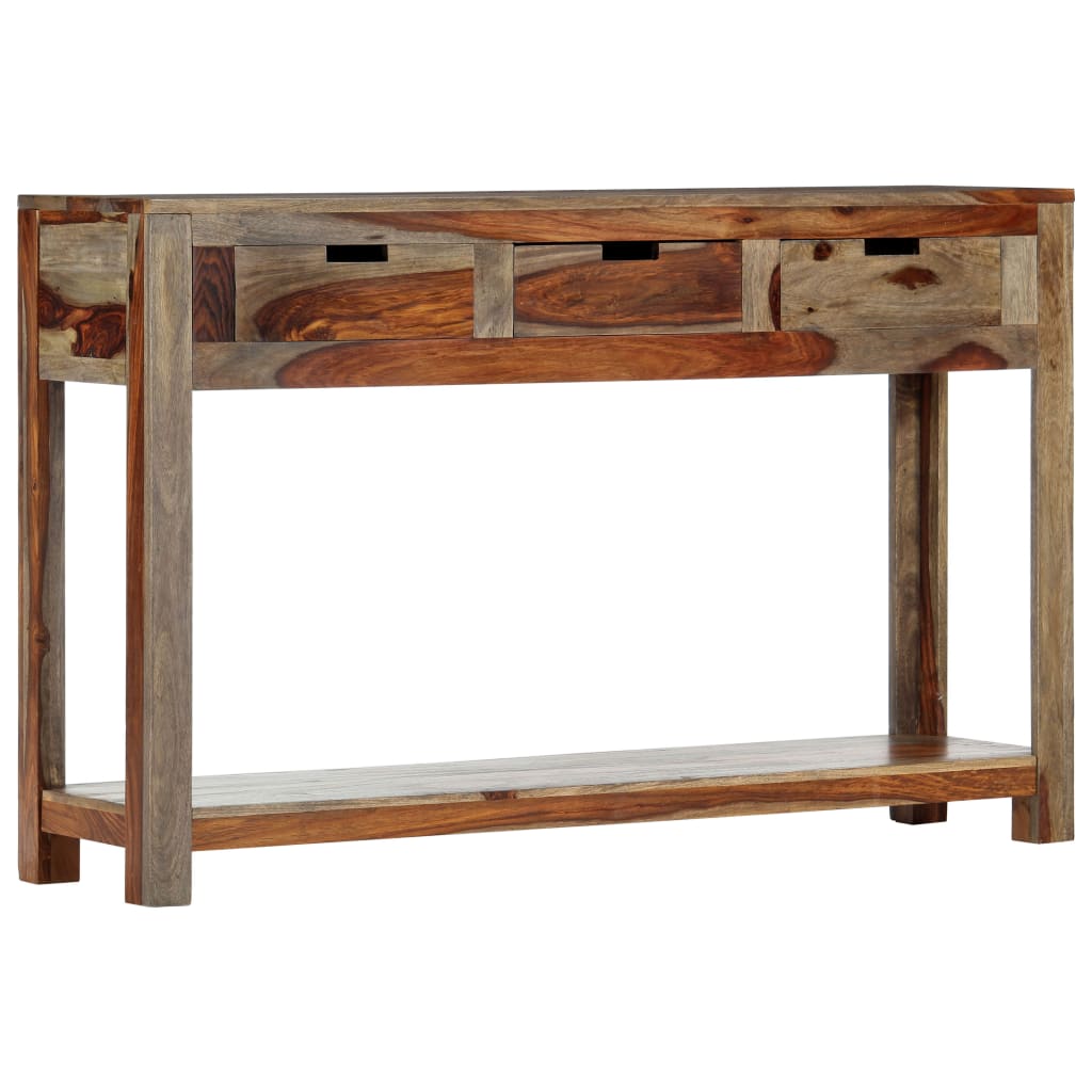 E-shop Multidom Konzolový stolík s 3 zásuvkami 120x30x75 cm akáciaový masív