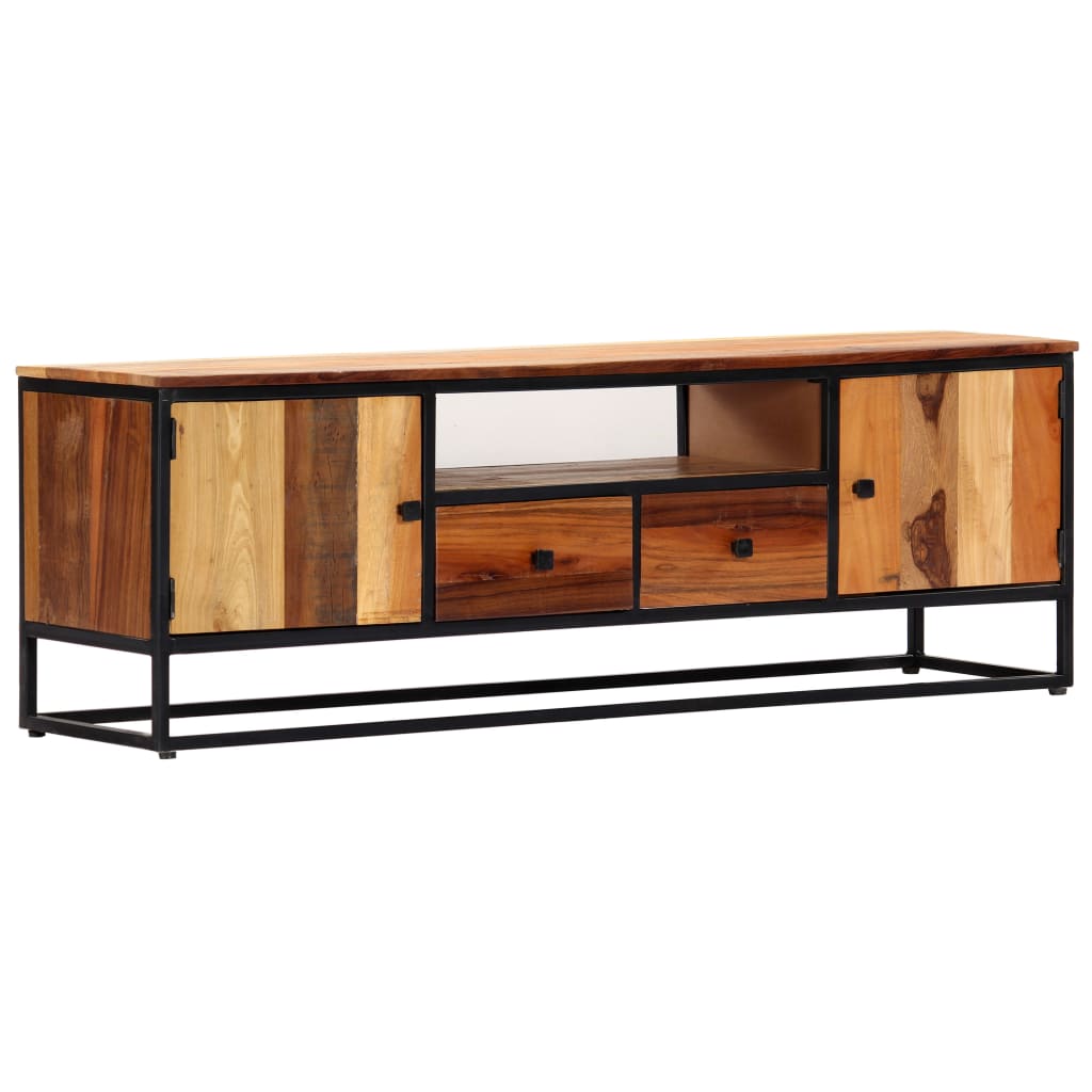 E-shop Multidom TV skrinka 120x30x40 cm, recyklovaný masív a oceľ
