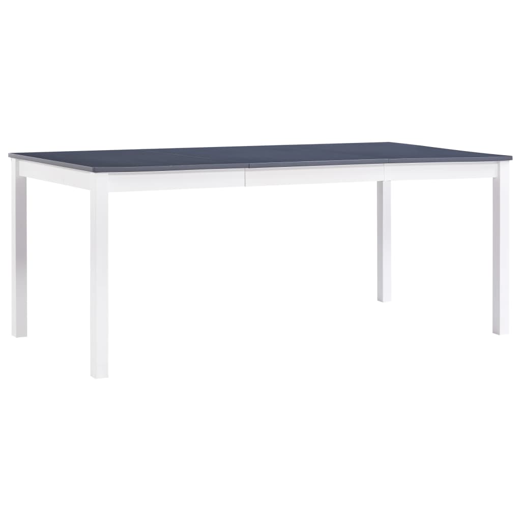 E-shop Multidom Jedálenský stôl, biely a sivý 180x90x73 cm, borovicové drevo