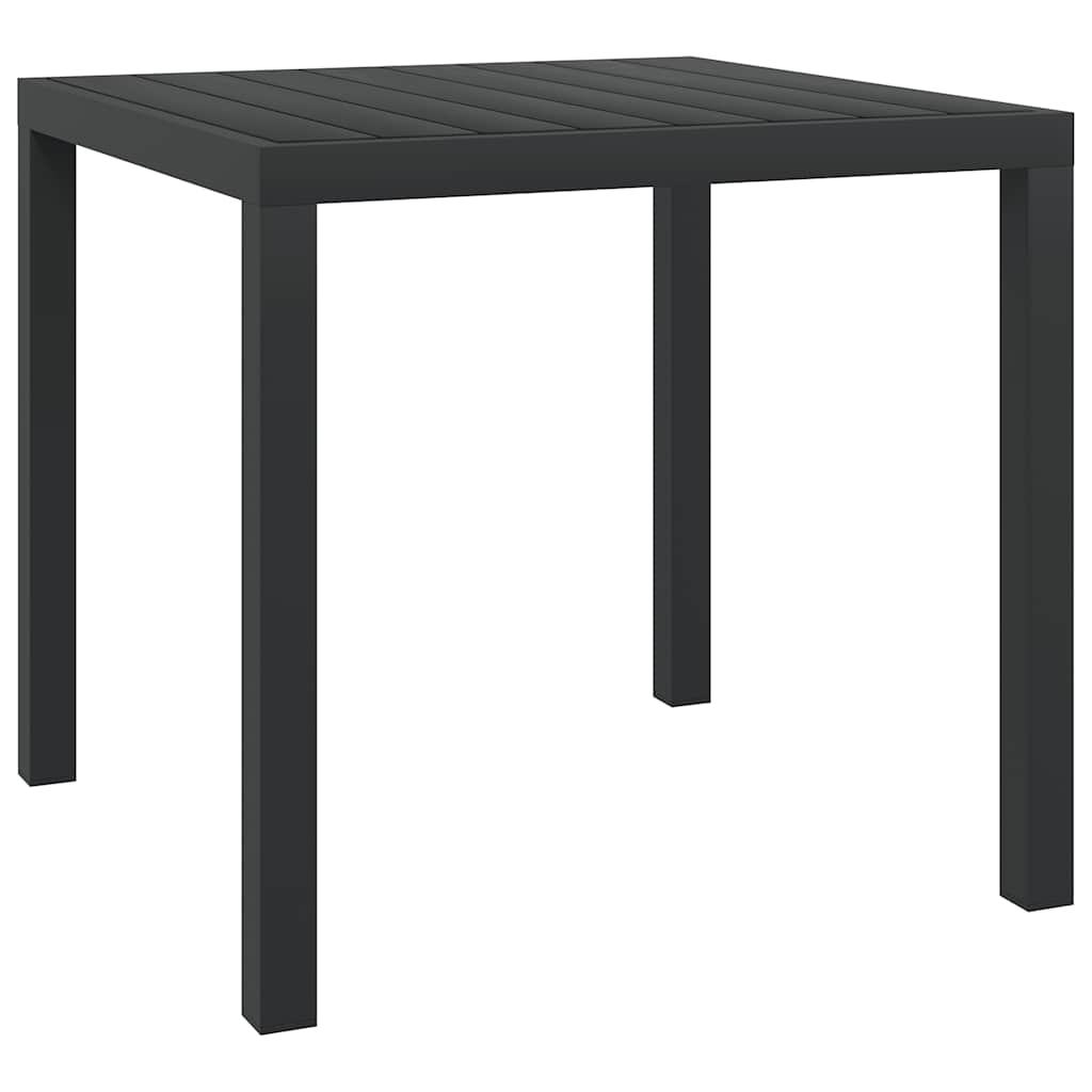 E-shop Multidom Záhradný stôl, čierny 80x80x74 cm, hliník a WPC