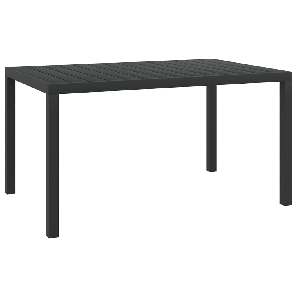 E-shop Multidom Záhradný stôl, čierny 150x90x74 cm, hliník a WPC