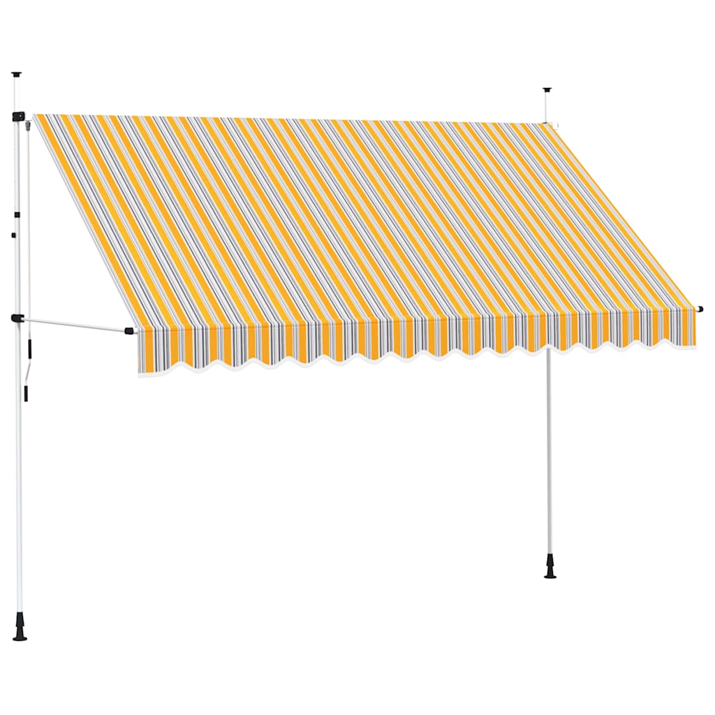 E-shop Multidom Ručne zaťahovacia markíza, 350 cm, žlto-modré pásiky