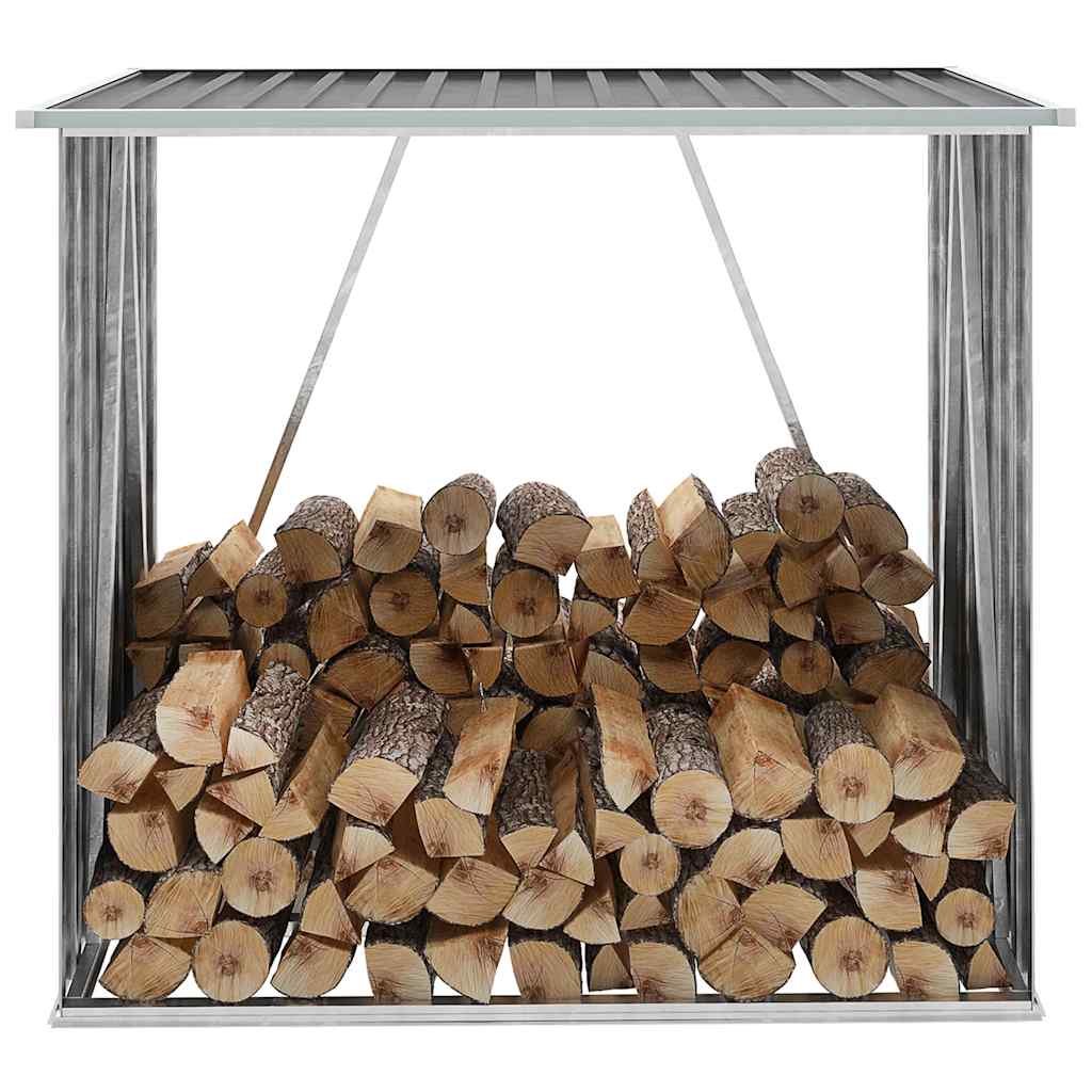 E-shop Multidom Záhradná kôlňa na drevo z galvanizovanej ocele 163x83x154 cm sivá