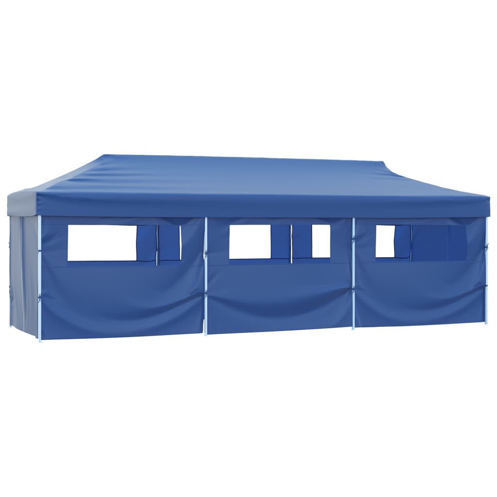 E-shop Multidom Skladací párty stan s 8 bočnými stenami 870x291x315 cm modrý