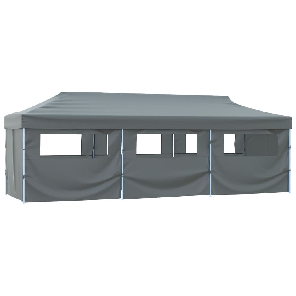 E-shop Multidom Skladací párty stan s 8 bočnými stenami 870x291x315 cm antracitový